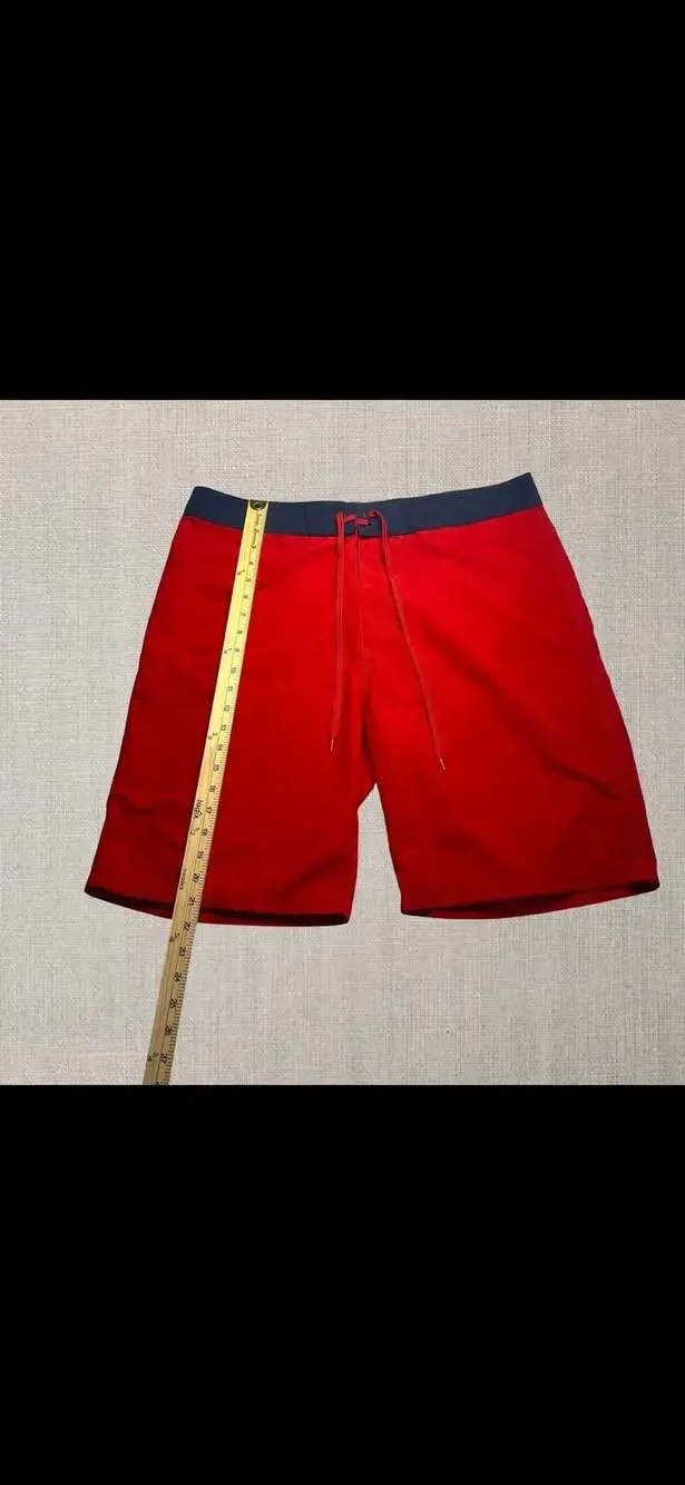 Old Navy California Men’s Board Shorts Red Navy Swim Trunks Size 36 Drawstring